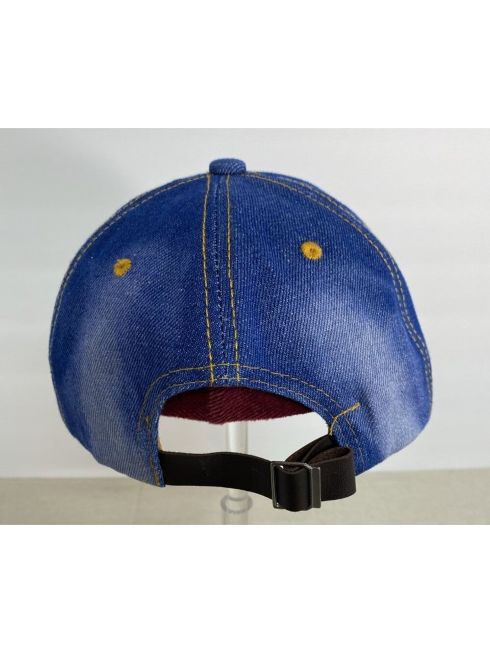Popfizzy Women’s USA Blue Denim Cap Hat Lots Of Rhinestones Adjustable - Picture 4 of 6